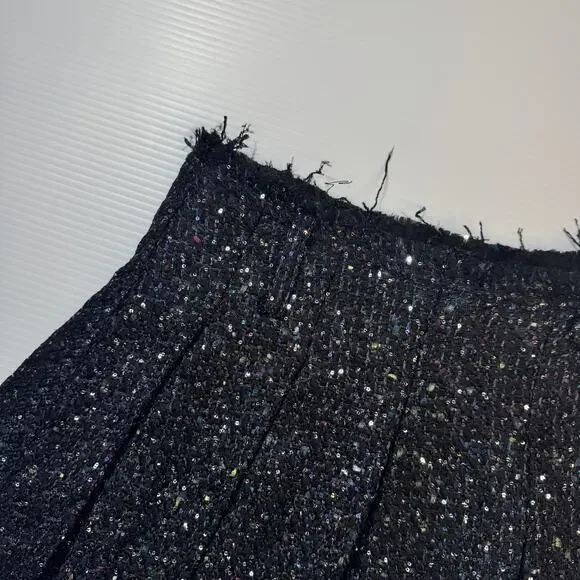 Aqua Wicked Tweed Asymmetric Pleated Skirt Women’s Medium Dark Academia Broadway - Picture 11 of 16